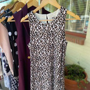 Anne Klein Leopard Mid Length Dress